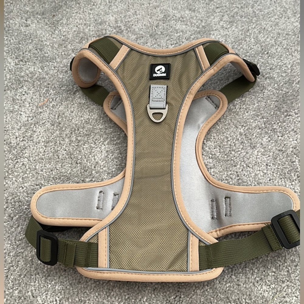 Army green pet harness durable L size